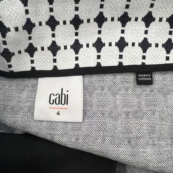 CAbi Women's Black and White/Off 60's Retro Lattice Print Teatime Skirt - SIZE 4 - Picture 3 of 9